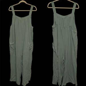Seafoam Green Sleeveless Jumpsuit With Pockets